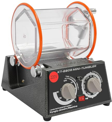 Tamburo di lucidatura elettrico, lucidatrice per monete, lucidatrice rotativa con timer e 5 velocità, lucidatrice per gioielli per pietre preziose, monete metalliche, ecc
