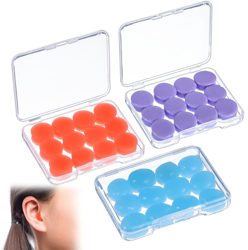 cobee 18 Paar Gel Ohrstöpsel zum Schlafen, Silikon Ohrstöpsel Wiederverwendbare Geräuschunterdrückende Ohrstöpse Für Schwimmen Schnarchen Konzert Flugzeug