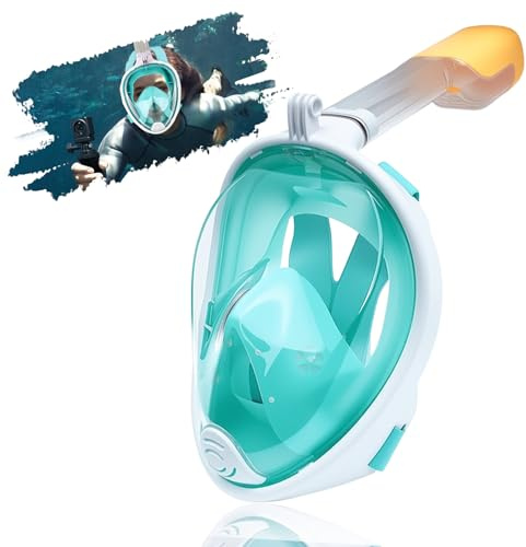 Gafas de Buceo Adulto, Yanghad Mascara Snorkel Adulto, Visión Panorámica de Alta Resolución, Diseño de Canal Antivaho con Doble Flujo De Aire, Visera Resistente a Impactos (L/XL, Verde)
