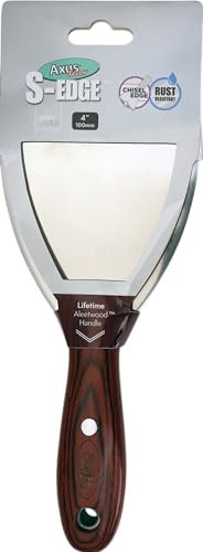 Axus Decor S-Edge Scraper (Grey Series) Wallpaper Scraper for Removing Paint and Wallpaper, for Professional & DIY Projects, Stainless Steel Blade & Ergonomic Aleetwood Handle - 4 Inch/ 100mm