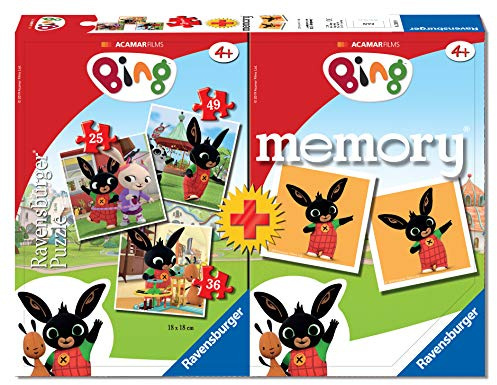 Ravensburger 20518 - Bing Multipack Memory con 3 Puzzle, Gioco Educativo