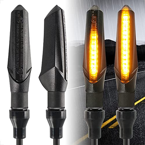 evermotor Motorcycle Turn Signals Lights Running Light Indicators 4 Pieces Universal Mini LED E-MARK Flowing Turn Signal Lights Waterproof IP67