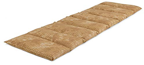 Cuscino termico - Cuscino con semi di uva, 75x20cm. Cuscino riscaldabile per la schiena, il ventre e molto altro, con 8 compartimenti. Terapia caldo e freddo (batik oro)