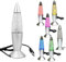 Riaxuebiy Glitter Lava Lampe LED Vintage Mini 7,28''Nachtlicht Lampe mit USB Multi Farbwechsel Raketenlicht für Kinder Jungen Mädchen Schlafzimmer Geschenk (Silber, USB)