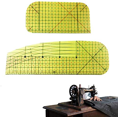 2 Pcs Regla de Planchado,Regla Resistente al Calor,Regla de Patchwork Regla de Medición a Medida,Suministros de Costura de Bricolaje, Herramienta de Medición Portátil Hecha a Mano (2 Tamaños)