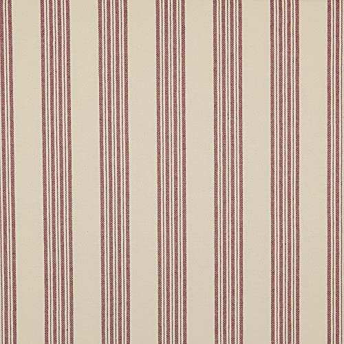 Kt KILOtela - Tela Loneta Half Panamá Hilo Tintado, Algodón, Fibras Recicladas, Decoración, Tapizar, Cojines, Manteles, 100 cm Largo x 280 cm Ancho, Rayas de 3,8 cm, Granate, Crudo - 1 Metro