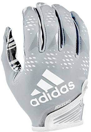 adidas Adizero 12 Football Receiver Gloves, Gray/White, Large