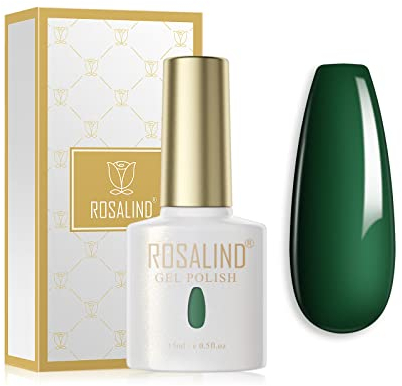 ROSALIND UV Nagellack Grün Gel Nagellack 15ml Soak Off Nail Gel Polish für UV LED Nagellampe Langlebige French Maniküre Nagelgellack