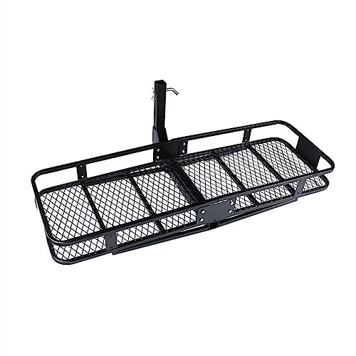 Car Soft Roof Rack 150CM Basket Folding Hitch Cargo Carrier Foldaway Steel Mesh Cargo Rack Basket Carrier Luggage Hitch Tow Bar Car Roof 500 Lbs Car Top Roof Rack