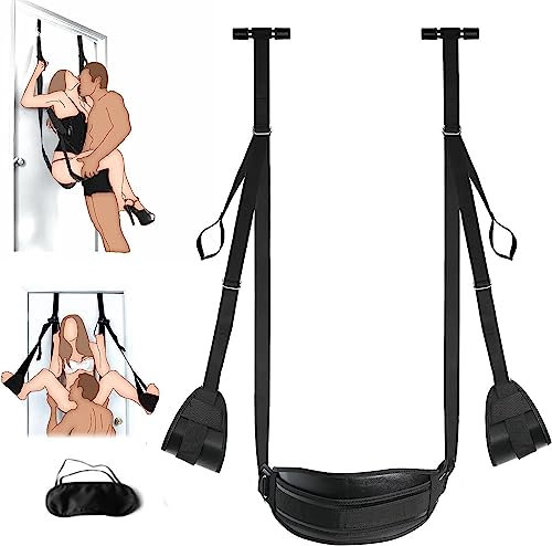 Door Sex Swing with Seat - New Leather Cushion Thick Fluff,with Adjustable Straps,Sex Door Love Slings Bondage Restraints for Adult Sex Toys for Women Men Couples(Upgrade Version) Sweater Yoga