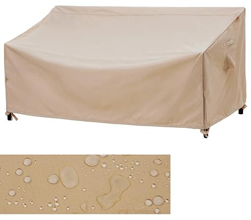 F&J Outdoors Impermeabile per Divano da Giardino 208x99x66/91cm Copertura Protettiva Esterno Copertura per Panchina a 3-4 Posti Grigio Tessuto ad Alta Densità Protezione Antipioggia