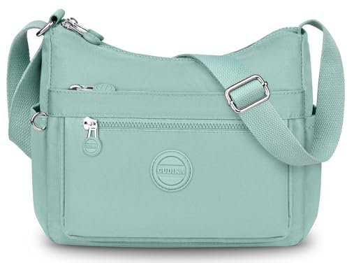 VOBUKE Umhängetasche Damen Mittelgroß Wasserdicht Nylon Crossbody Bag mit Vielen Fächern Leichte Schultertasche Verstellbarer Breitem Freizeit Kleine Messenger Bag für Einkaufen, Reisen