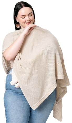 We are Amma | The Cocoon™ - Newborn Essentials Must Haves: Nursing Cover for Breast Feeding Essentials | Nursing Sweater Used as Breastfeeding Cover (Natural, Plus Size)