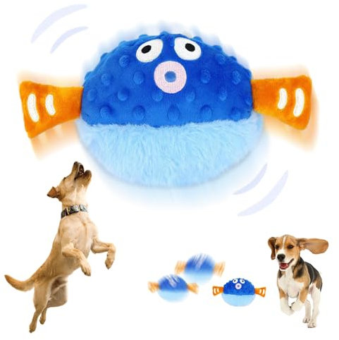 HEYIDAMAI Bewegendes Hundespielzeug, Hundespielzeug Beweglich Elektrisch, Aktives Bewegliches Haustier Plschspielzeug mit Klang und Hüpferei für Hunde Katzen