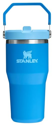 Stanley IceFlow 2.0 Flip Straw Travel Cup Tumbler with Handle 20 oz | Twist On Lid and Flip Up Straw | Leakproof Water Bottle | Insulated Stainless Steel | BPA-Free | Azure
