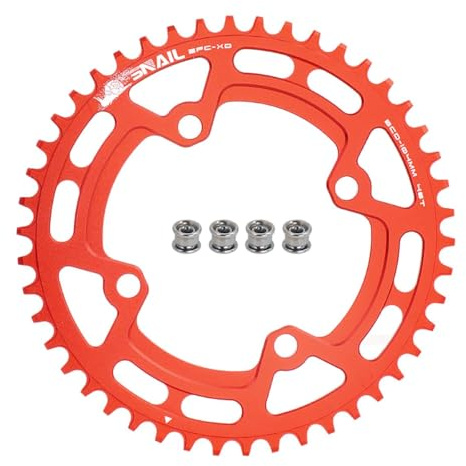 104 BCD Narrow Wide Kettenblatt 46T | Runden Design 7075-T6 Flugzeugaluminium Hartanodisierung Anti-Kettenabwurf Design | Für Shimano/SRAM 7-12 Speed MTB/Rennrad