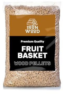 Green Olive Firewood Fruit Basket Wood Pellets – High Heat Hardwood Fuel for Pizza Ovens, Grills, BBQs & Smokers – Long-Burning Pizza Oven Pellets, 10kg