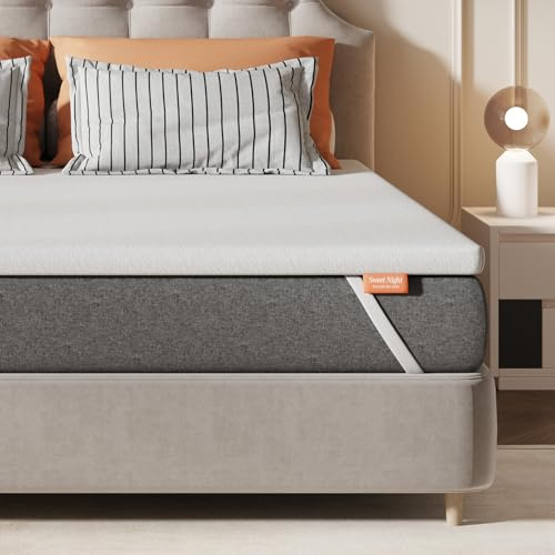 Sweetnight Topper Colchón con Espuma de Memoria en Gel, 160 x 200 cm, Grosor de 10 cm, con Fondo Antideslizante, Sobrecolchón de Espuma Soportiva con Tejido Suave y Transpirable, Extraíble y Lavable