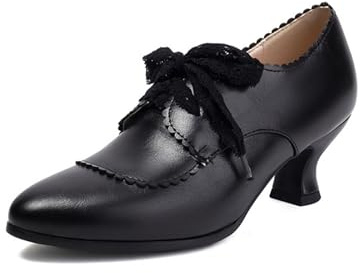 EQWIGKEIT Zapatos de cuero para mujer con tacón, elegantes, para trajes tradicionales, con ancho para pies, cómodos, con hebilla, retro, tacón en bloque, zapatos de negocios