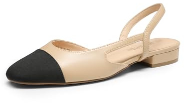 DREAM PAIRS Women's Pointed Toe Slip On Flats,Nude,7