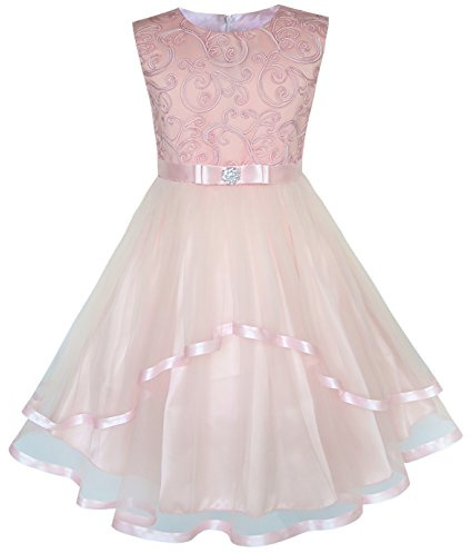 Vestido para niña Flor Sonrojo Ceñido Boda Fiesta Dama de Honor 8 años