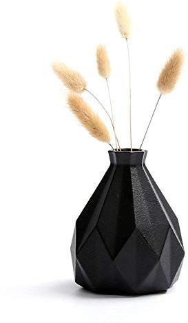 Accesorios para Juegos de té Zen Creativo Jarrón de cerámica Negra Gres Enchufe de Flores Sala de Estar Gabinete de Vino Decoración Creativa Ceremonia del té Taiwán Flor-Negro Juego de té