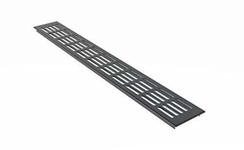 MS Beschläge Stegblech 80mm breit Aluminium Lüftungsgitter Anthrazit RAL7016 Badbelüftung Türgitter pulverbeschichtet Heizungsgitter (1500mm)