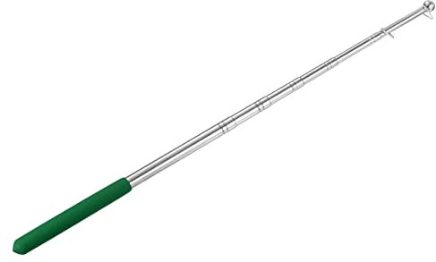 PATIKIL 4 Pies Telescópicos Manuales Bandera Mástiles, Inoxidable Acero Extensible Portátil Guía Bandera Mástil para Recorrido Guías Profesores Puntero, Verde