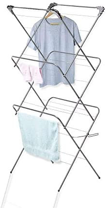 Elito Home & Garden New 3 Tier Winged Airer Clothes Laundry Washing Folding Drying Rack Indoor Outdoor (Grey, 12 Metre)