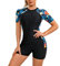 Swimming Costume Women Long Sleeve/Short Sleeve Floral Zip Up One Piece Boyleg Swimsuit Ladies Muslim Full Body Burkini Modest Swimwear Neoprene Rash Guard Surf Bathing Wet Suits Wetsuit Black #3 S