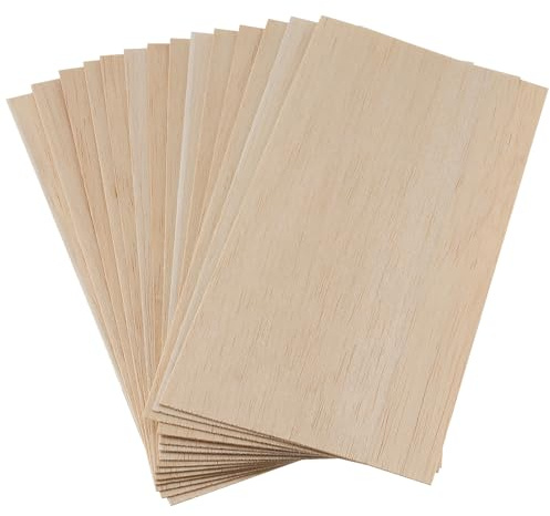 CHUEHKAK 16 fogli compensato 1 mm, pannelli balsa, paulownia sottili, non finito, 200x100 mm, modellismo, incisione, pittura o fai