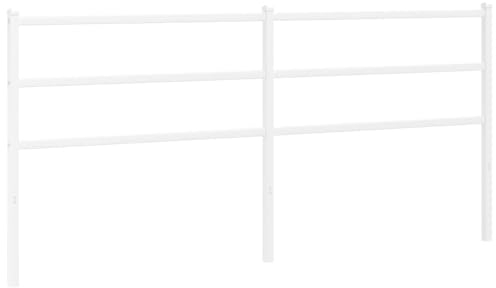 vidaXL Kopfteil, Bettkopfteil mit Metallbeinen, Betthaupt für Bett Metallbett Doppelbett, Bettzubehör Schlafzimmer, Weiß 200cm Metall