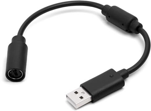 AXFEE Xbox 360 USB-kabel, kabelansluten styrenhet, rivkabel, anslutningskabel, styrenhetsadapter för Microsoft Xbox 360 tillbehör (svart)