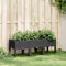 Bulliing Jardinière avec Pieds Noir 120x40x42 cm PP,Jardiniere sur Pieds,Bac avec Treillis,Jardiniere Terrasse