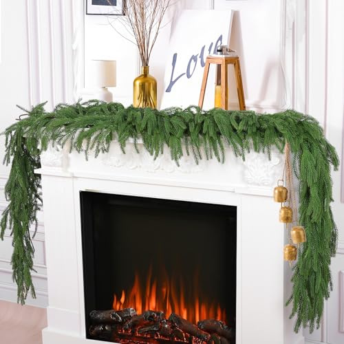 Hananona 4Pcs 6FT Christmas Garlands, Real Touch Norfolk Pine Garland