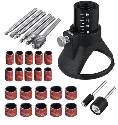 29pcs Electric Grinder Accessory, Adjustable Electric Rotary Multi-Tool Electric Grinder Locator Drill Holder HSS Router Drill Bits Attachment Parts