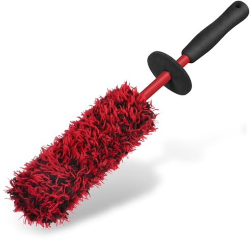 vsshe Car Wheel Brush, No Metal Wheel and Rim Detailing Brush, Car Wheel Cleaning Brush, Soft Dense Alloy Wheel Brush, Suitable for Wheels and Rims of Cars/Motorcycles/Bicycles