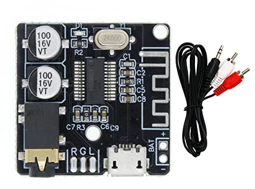 Fnfhsa Receptor de Audio BT5.0 + Kit de Cable de Audio una Dos Decodificador Bluetooth MP3 Altavoz de Coche Sin PéRdidas MóDulo de Placa de Amplificador de Audio