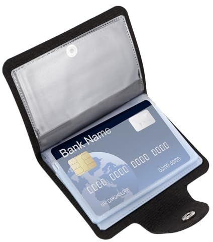Yuomeaz PU Leather Credit Card Organizer Slim (24 Small Cells for Memory Cards) Business Credit Card Book, Black Wallet Holder for Men Women, RFID Blocking Sleeve, Debit Cards Protector Organizer