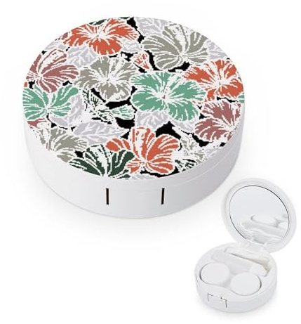 fkgvwo Contact Lens Case Color Flowers Contact Lens Box Travel Kit Portable for Travel & Home