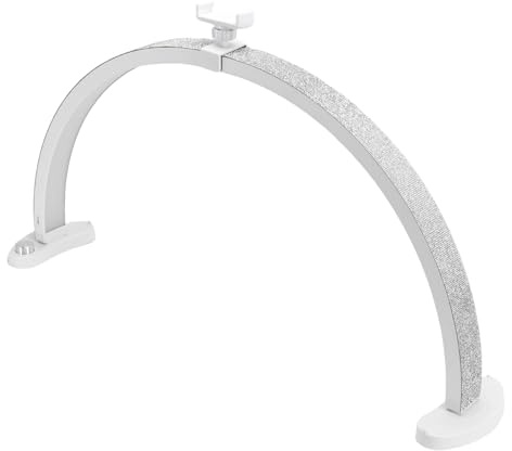 Fafeicy 28 Tums LED Spikbordslampa, 280 Ljuspärlor med 3 Justerbara Färger 10 Ljusstyrkanivåer, Hopfällbar Båge Halvmåne Skrivbordslampa för Manikyrsalong Home Studio (eu)