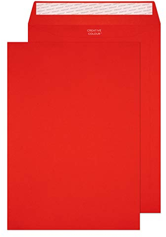 Blake Creative Colour 63406P Farbige Briefumschläge Haftklebung Pillar Box Rot C4 229 x 324 mm 120g/m² | 10 Stück