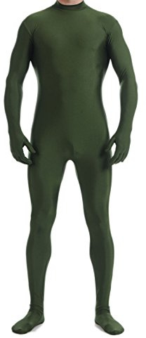 VSVO Unitard Skin-tight Solid Color Dance Wear for Adults and Children (X-Large, Olive Green)