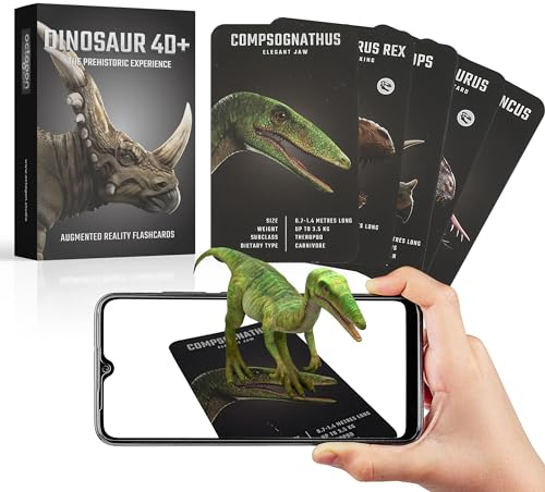 Dinosaur 4D+ Cards by Octagon Studio - Augmented Reality Educational Flashcards - Interactive Learning for Kids - Compatible with iOS & Android