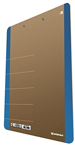 DONAU LIFE 2710001FSC-10 Klemmbrett/ Schreibbrett/ Clipboard/ Klemmbrettmappe A4 Hart-Karton/Pappe mit Metallclip/ Starke Klemme mit abgerundeten Ecken| Farbe - Blau/ ideal für Büro Schule und Zuhause