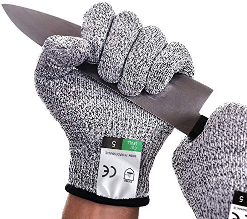 Gant Anti Coupure Gants de Travail Protection de Niveau 5 et Certifié EN388 Gants Jardinage Résistants Aux Coupures Pour L'écaillage D'huîtres, Le Soudage (M)