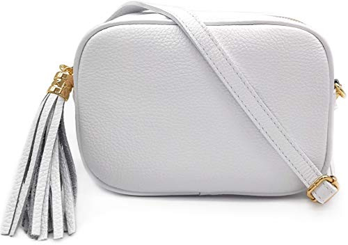 ELIOX Bolso de mujer de piel auténtica Made in Italy pequeño bolso bandolera elegante moda Crossbody Bag Genuine Leather