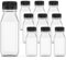 10 Pcs 8 oz Plastic Juice Bottle Reusable Transparent Bulk Beverage Containers with Black Lids for Juice, Drinking Milkshake Tea, Milk, Juicing Smoothie Water and Other Beverages, Fridge Storage