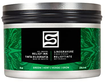 Speedball 8oz Oil Relief Block Printing Ink Green, Paint Tools Accessories for Printing Kit, Relief Printing, Block Printing