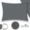 UMI Sonnensegel Wasserdicht 2.5x3.5m Rechteckig Sonnenschutz Wetterschutz PES Polyester Segel Baldachin 95% UV Schutz mit Seilen für Garten Balkon Terrasse- Anthrazit